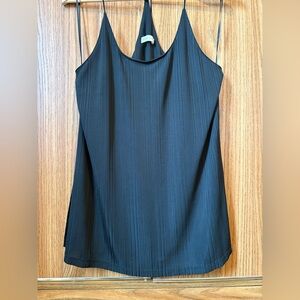 Black Ribbed Slim-Strap Cami by